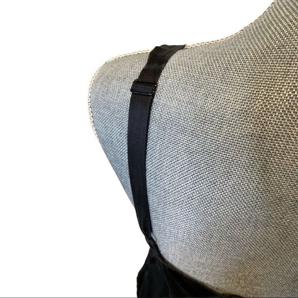 Vintage 90’s Y2K Black Silk Rhinestone Tank Top Shell Anne Klein - Picture 7 of 9